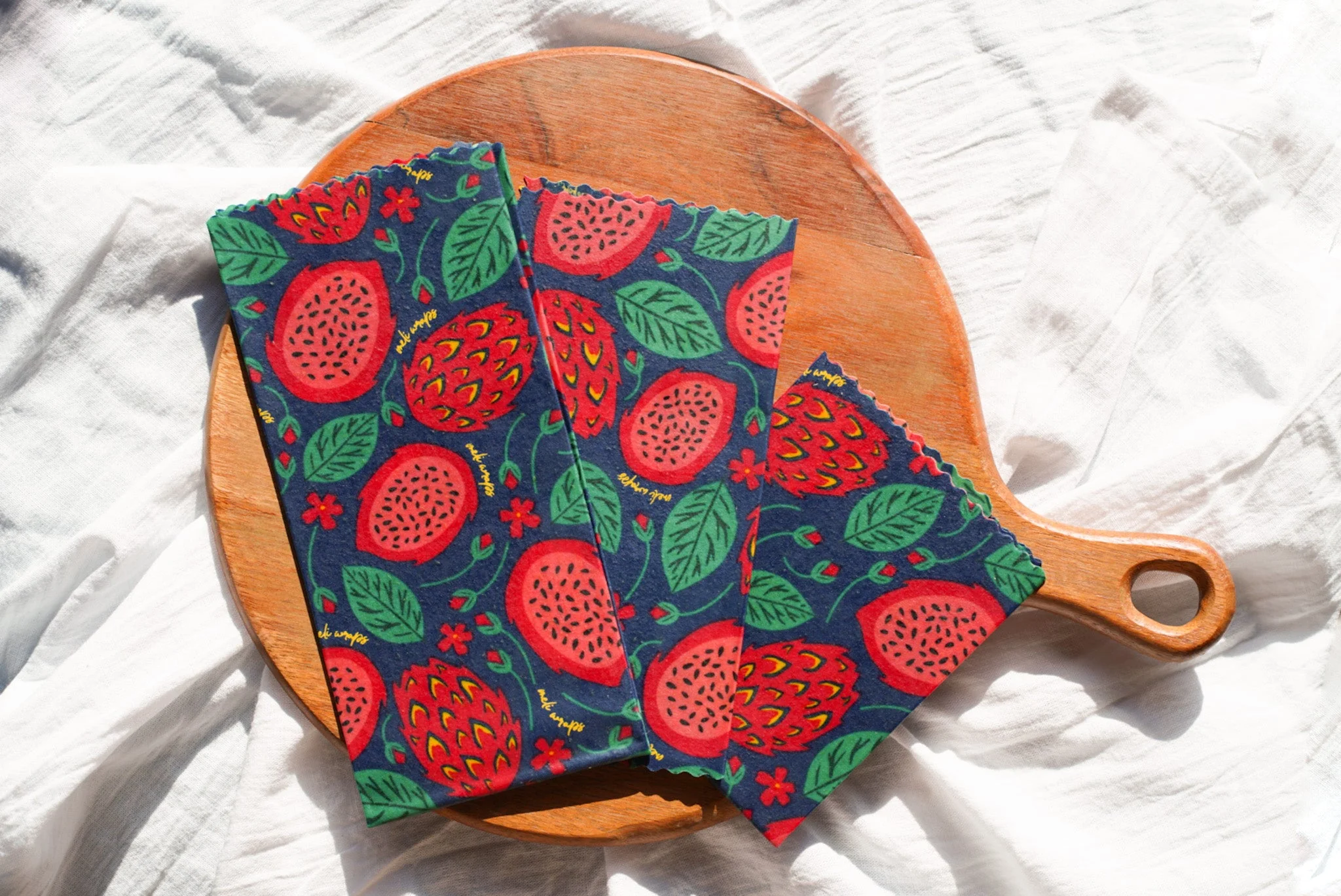 Beeswax Food Wrap - Dragonfruit Print - Image 12