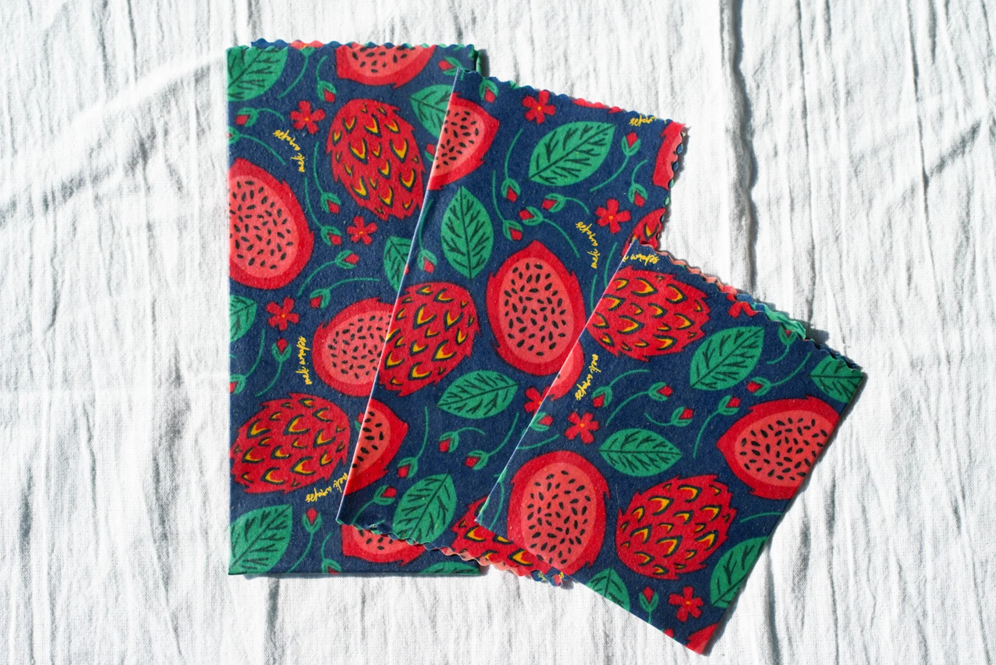 Beeswax Food Wrap - Dragonfruit Print - Image 13