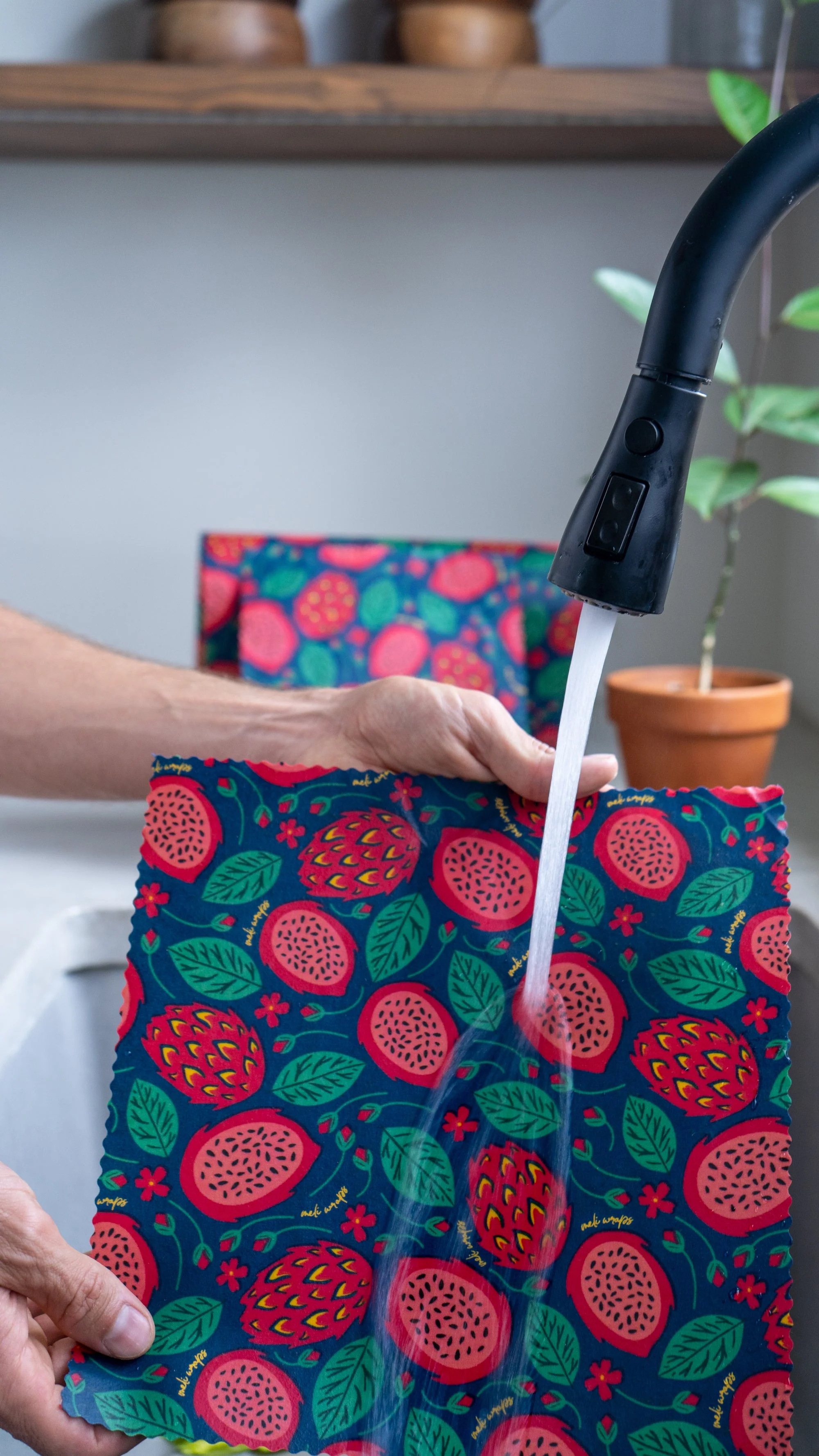 Beeswax Food Wrap - Dragonfruit Print - Image 2