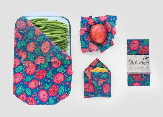 Beeswax Food Wrap - Dragonfruit Print - Image 4