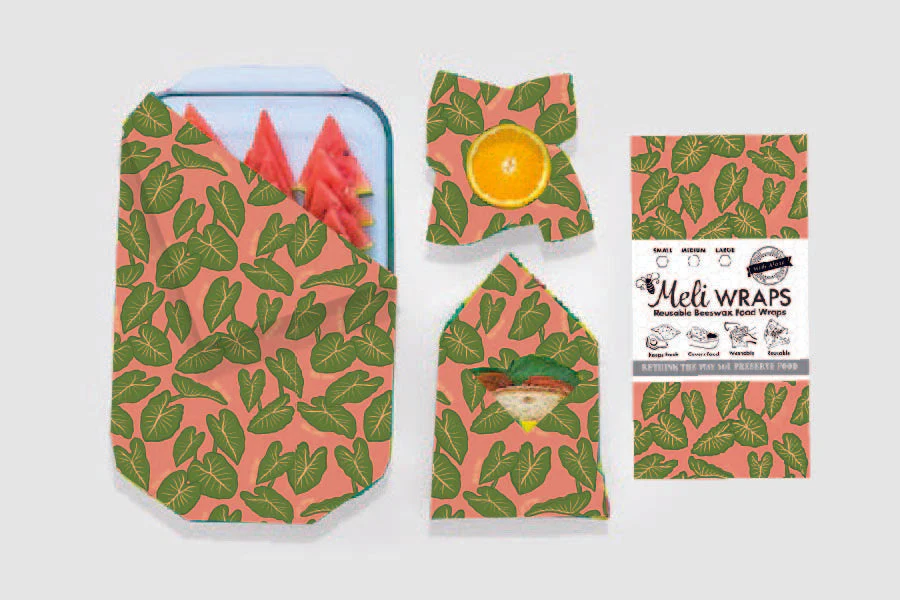 Beeswax Food Wrap - Kalo Print - Image 5