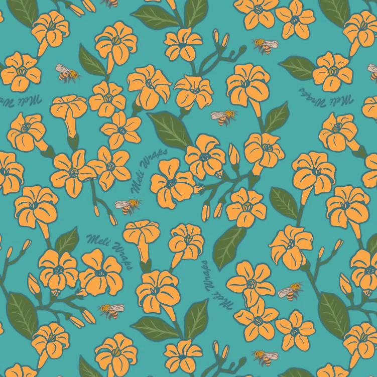 Beeswax Food Wrap - Puakenikeni Print - Image 3