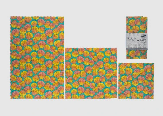 Beeswax Food Wrap - Sunrise Shell Print - Image 13