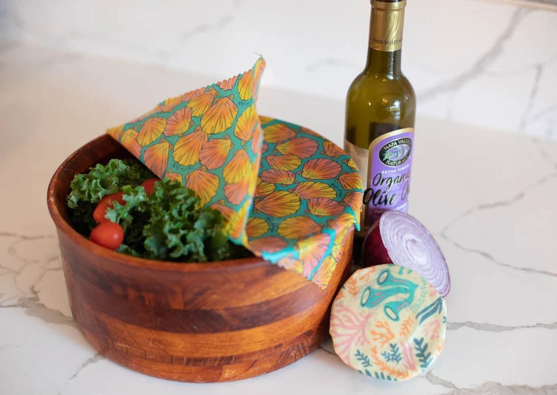 Beeswax Food Wrap - Sunrise Shell Print - Image 16