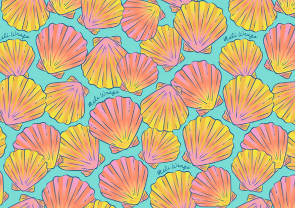 Beeswax Food Wrap - Sunrise Shell Print - Image 18