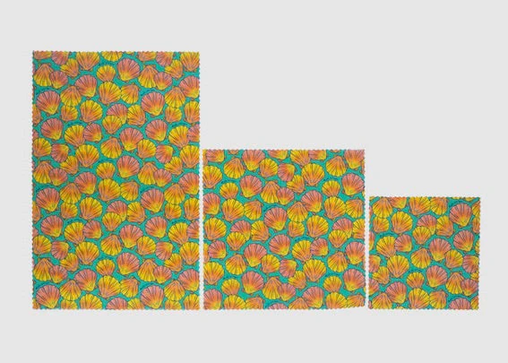 Beeswax Food Wrap - Sunrise Shell Print - Image 4