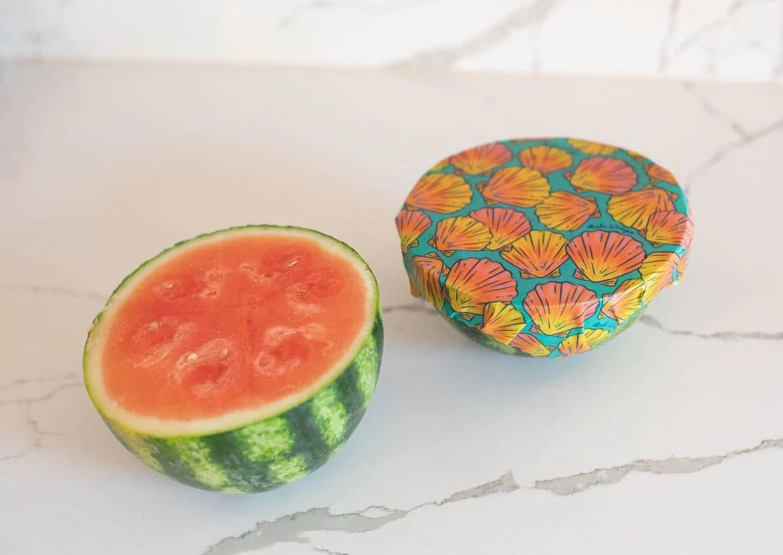 Beeswax Food Wrap - Sunrise Shell Print - Image 6