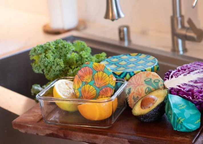 Beeswax Food Wrap - Sunrise Shell Print - Image 7
