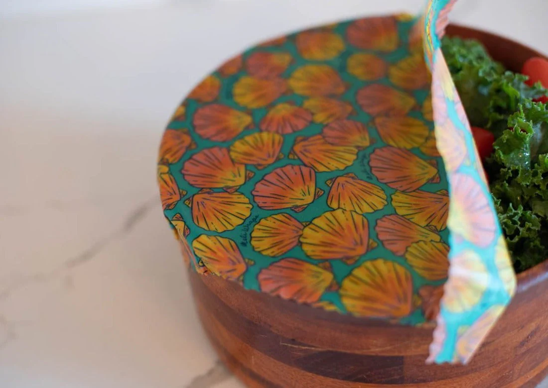 Beeswax Food Wrap - Sunrise Shell Print - Image 9