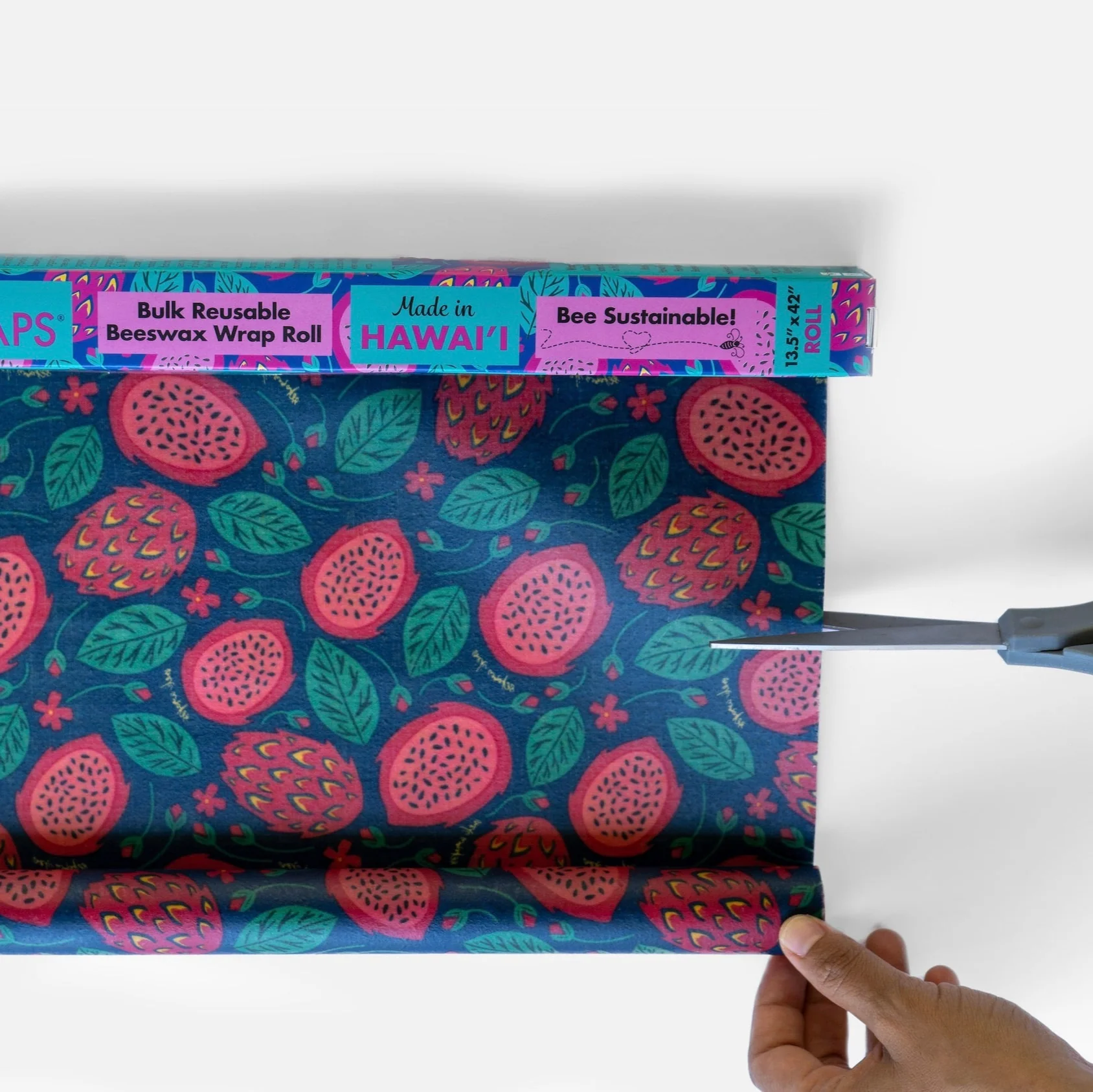 Beeswax Wrap Bulk Roll - Dragonfruit Print