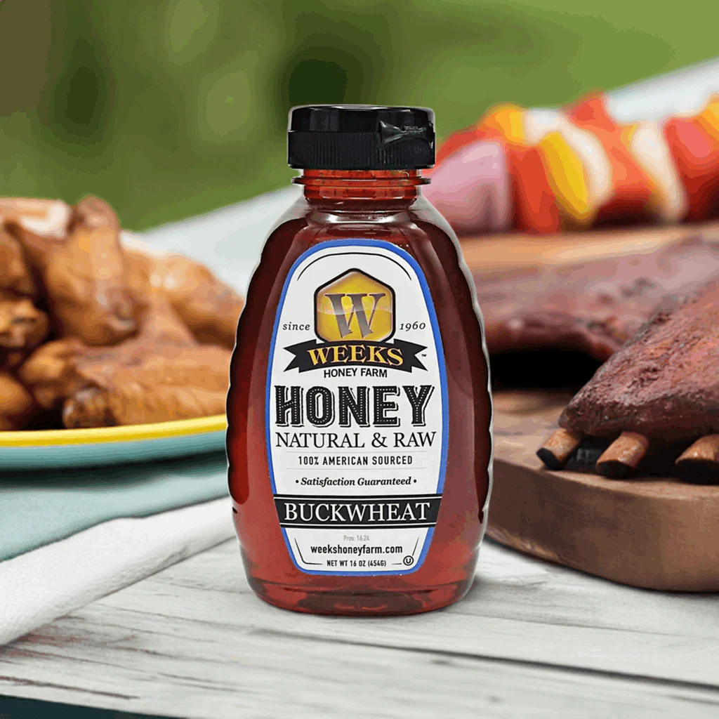 Weeks Raw Buckwheat Honey - Pure, All-Natural, Antioxidant-Rich, Dark & Robust Molasses Flavor for Coffee, Waffles, BBQ Sauce - Image 4