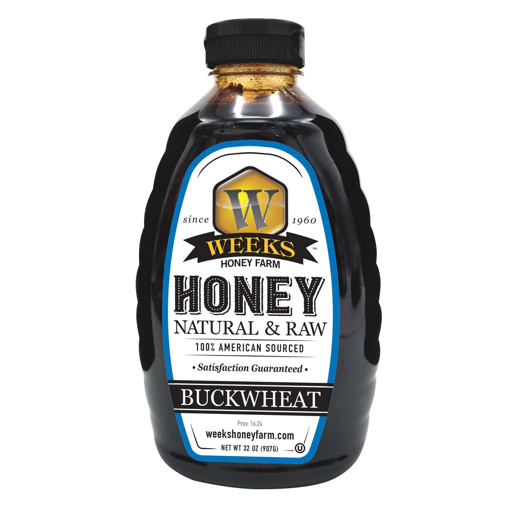 Weeks Raw Buckwheat Honey - Pure, All-Natural, Antioxidant-Rich, Dark & Robust Molasses Flavor for Coffee, Waffles, BBQ Sauce - Image 5