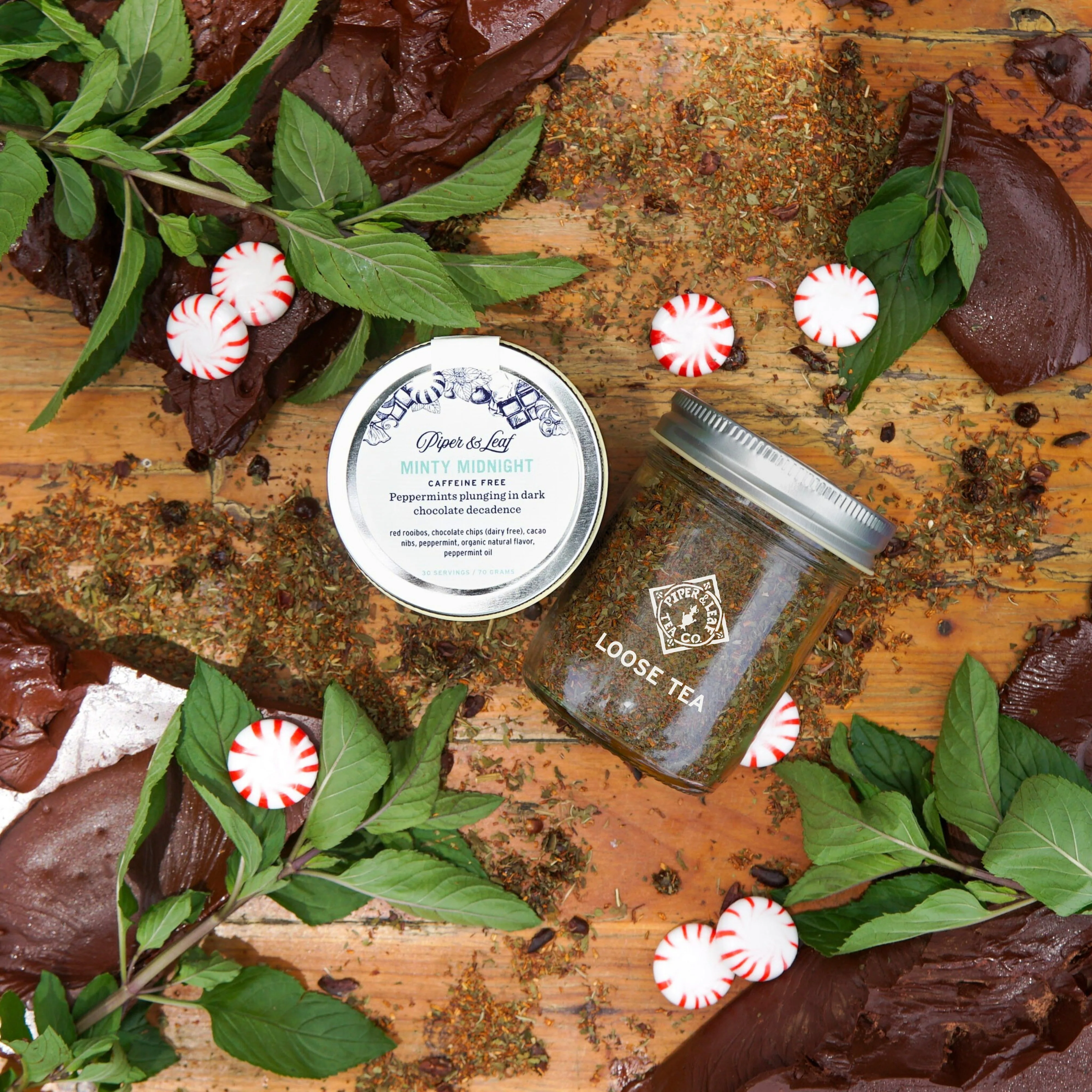Minty Midnight Glass Jar of Loose Leaf - 30 Servings - Image 2