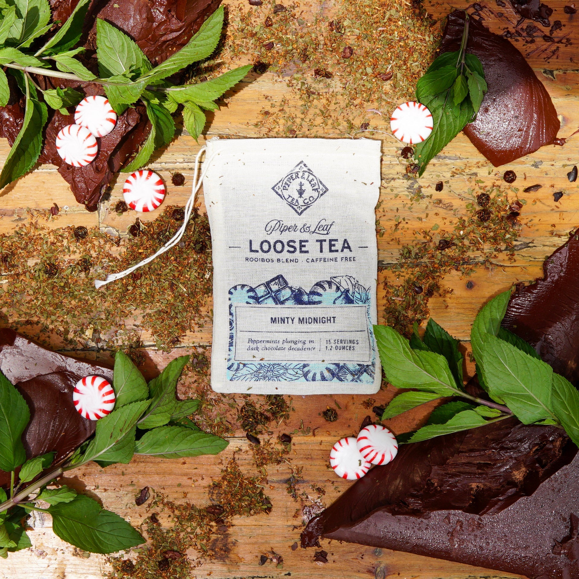 Minty Midnight Muslin Bag of Loose Leaf Tea - 15 Servings - Image 2