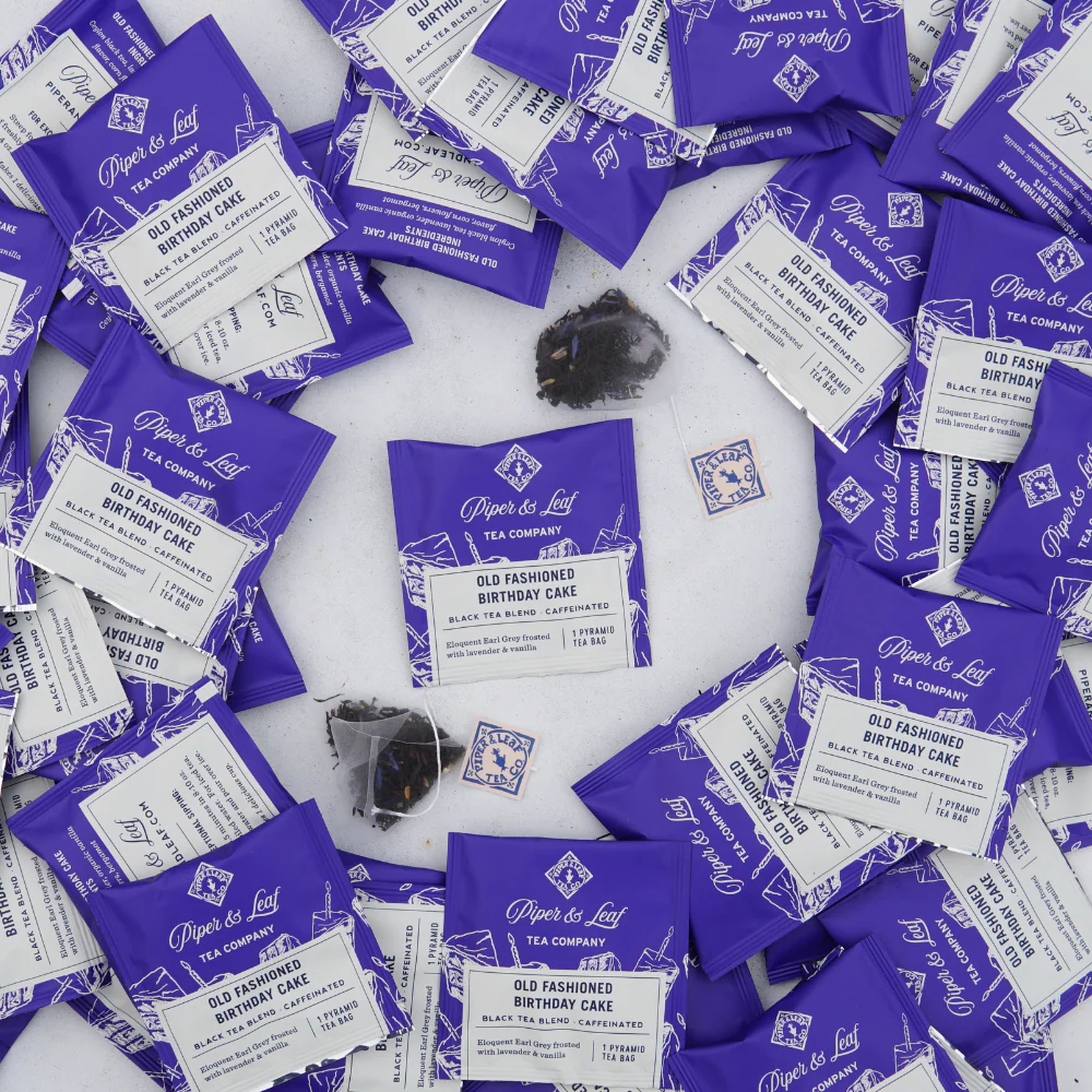 Old Fashioned Birthday Cake Case of Individually Wrapped Tea Bags- 50ct