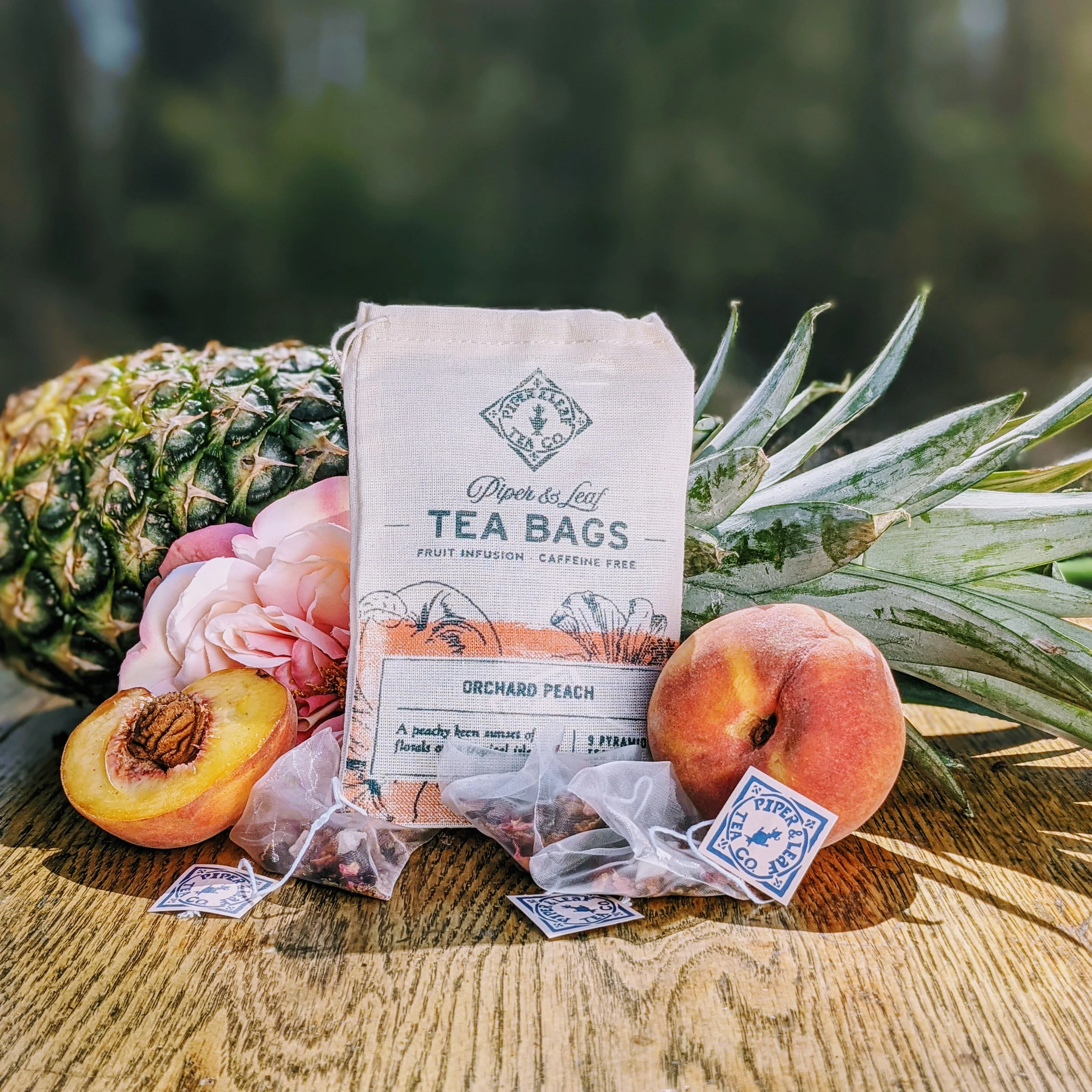 Orchard Peach 9ct Tea Bags in Muslin - Image 2
