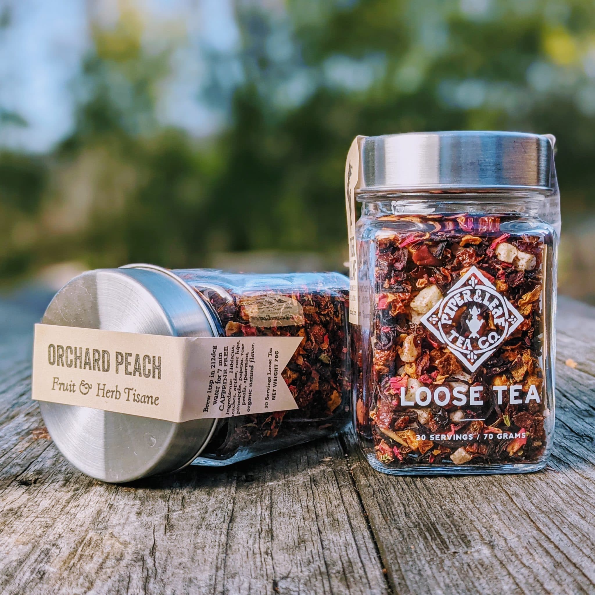 Orchard Peach Glass Jar of Loose Leaf Tea - 30 Servings - Image 4