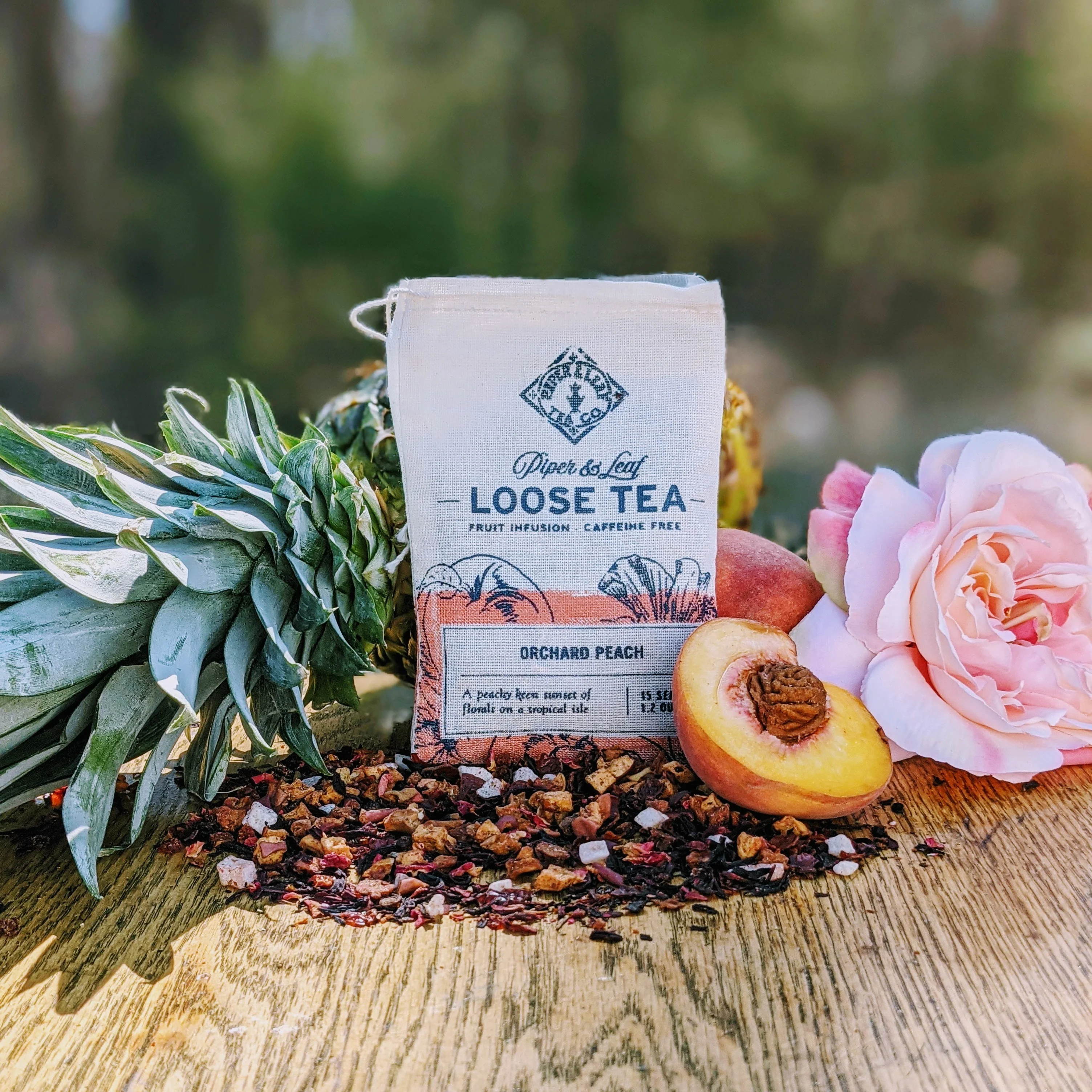 Orchard Peach Muslin Bag of Loose Leaf Tea - 15 Servings - Image 2