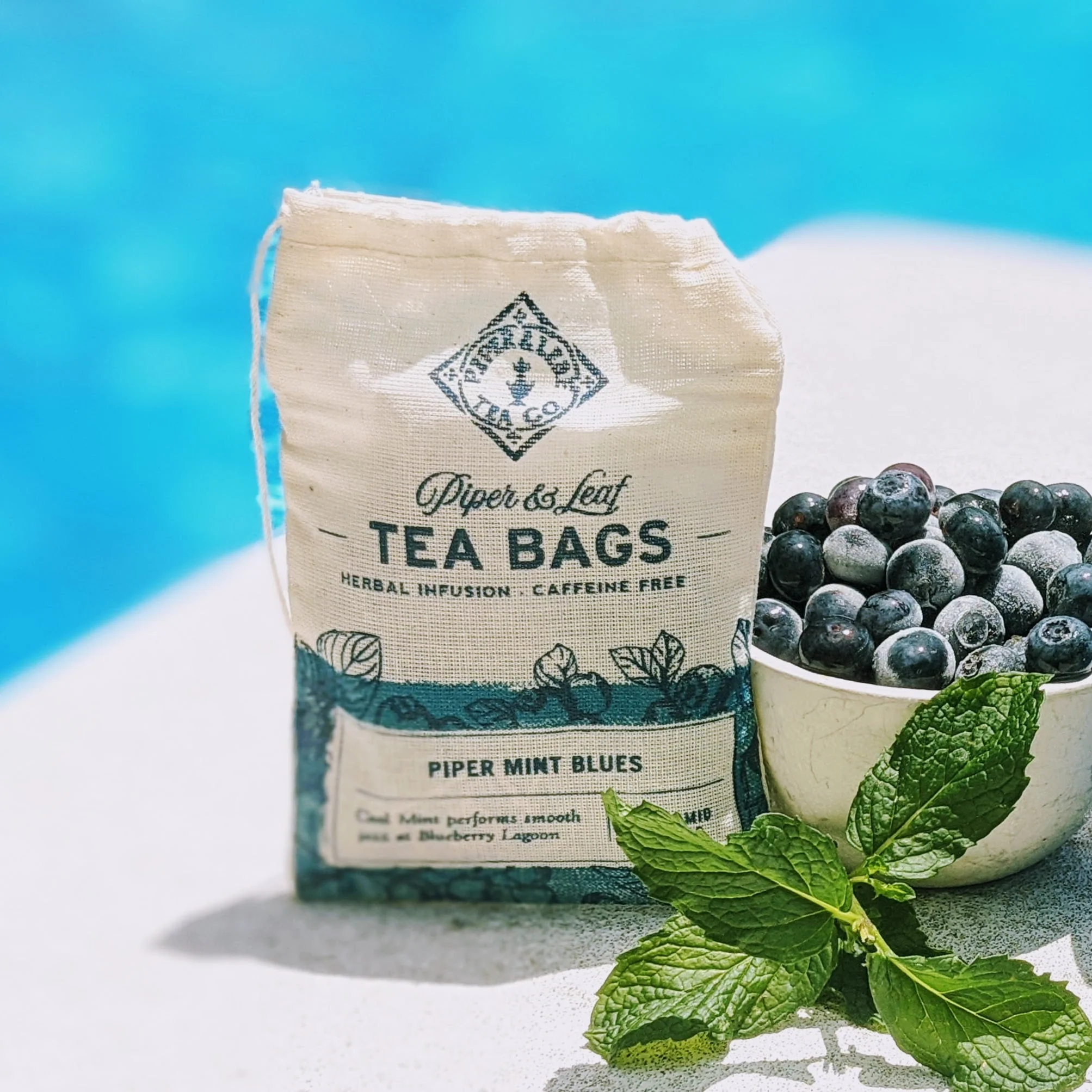 Piper Mint Blues 9ct Tea Bags in Muslin - Image 2