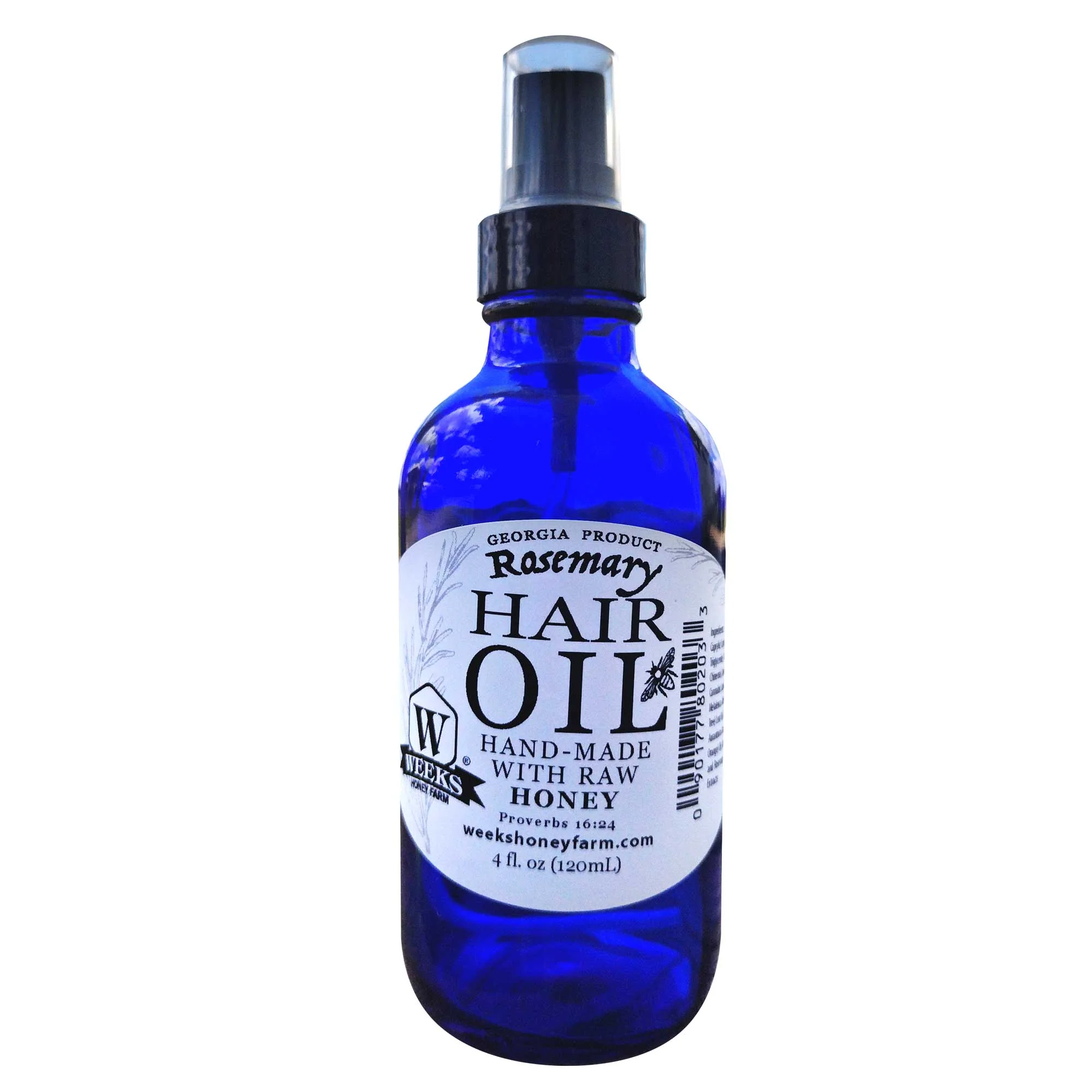 Natural Rosemary Oil for Hair Growth with Raw Honey & Tea Tree – 4oz Spray | Weeks Honey Farm - Image 3