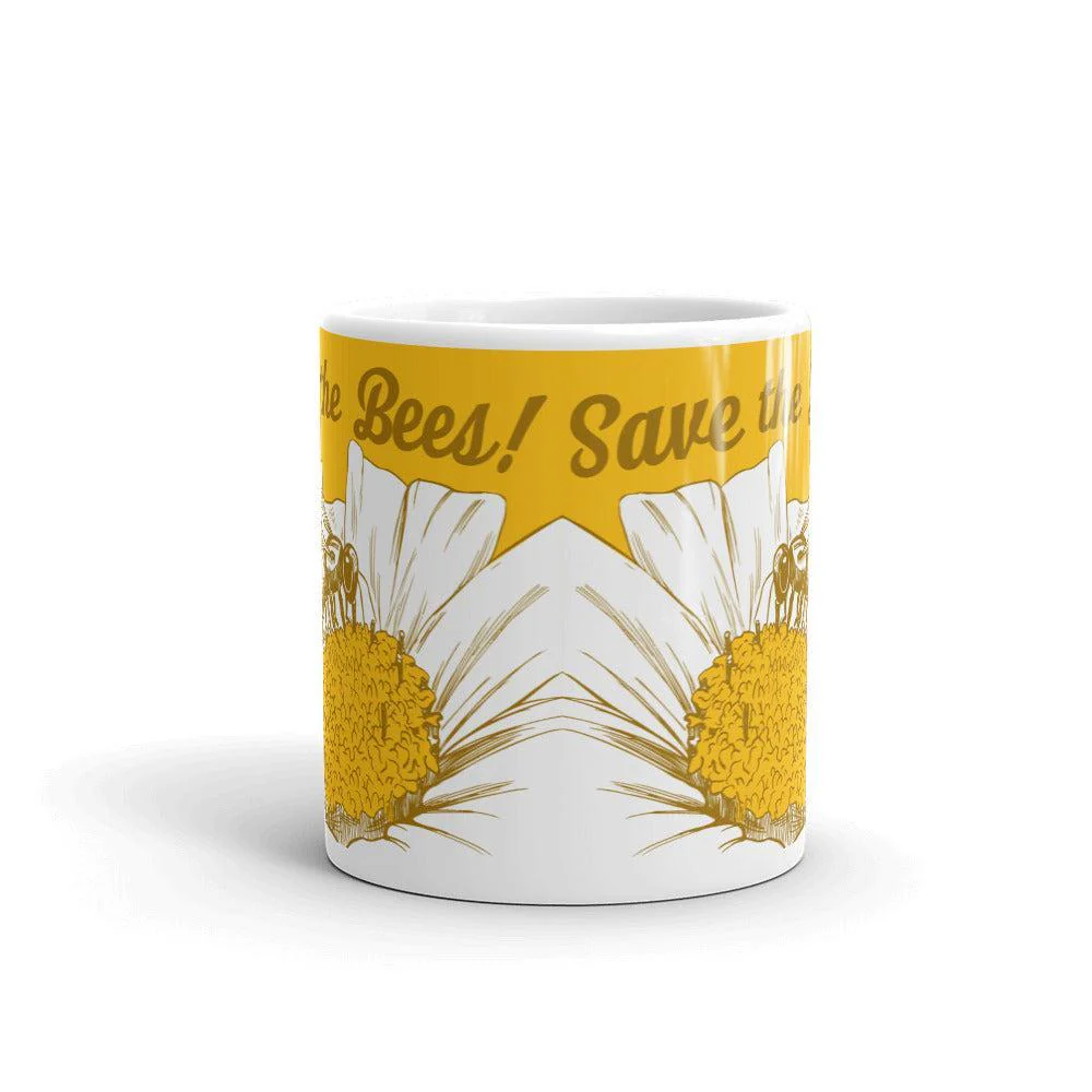 Save the Bees! Weeks Vintage White Mug - Image 3