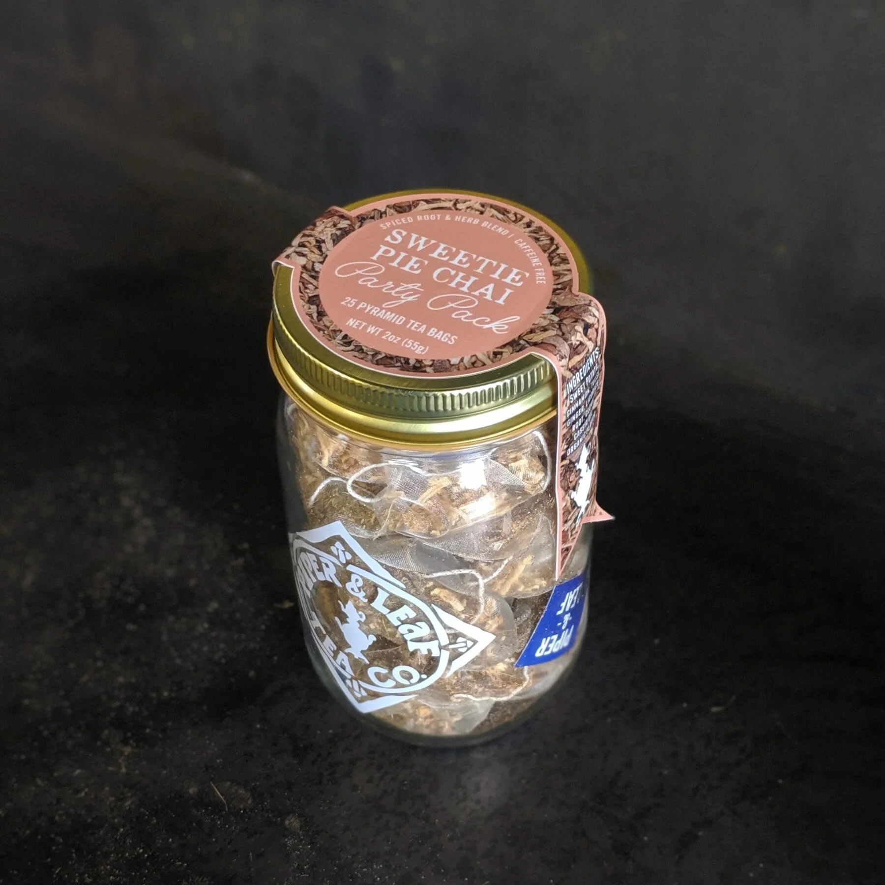 Sweetie Pie Chai Party Pack 25 Sachets in Pint Jar - Image 2