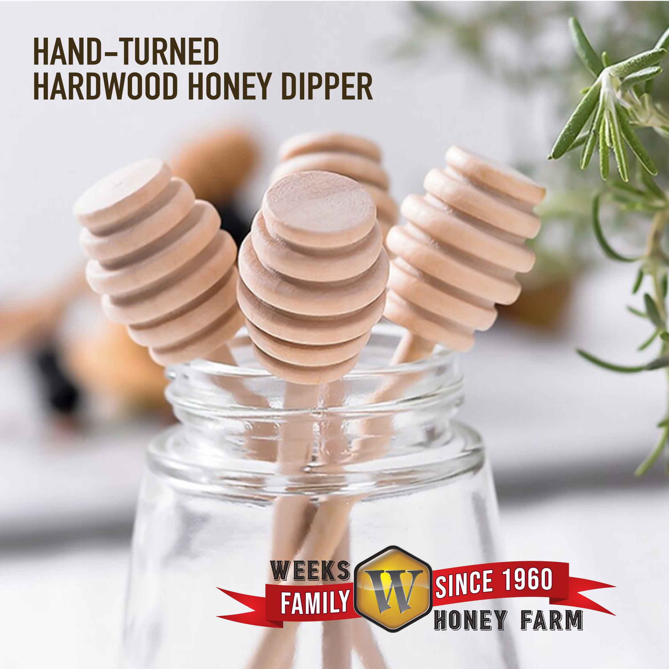 Vintage All-Natural Wooden Honey Dipper; 6.5 inch - Image 3